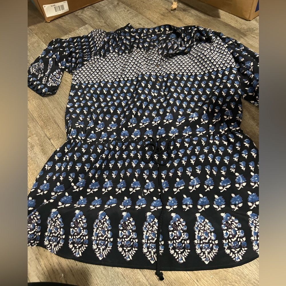 Ulla Johnson blue and black floral dress 6